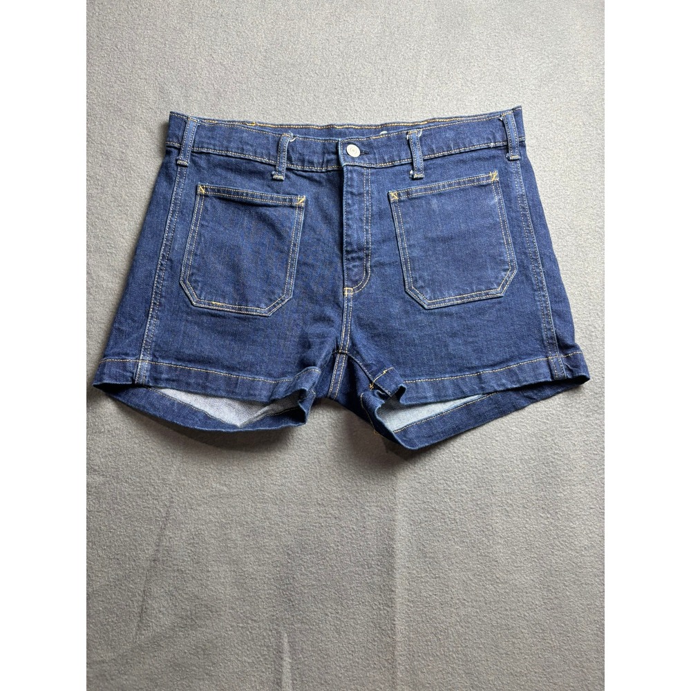 Gap 1969 Denim Shorts Womens 30 Dark Wash Patch Pocket Casual Summer Jean Short
